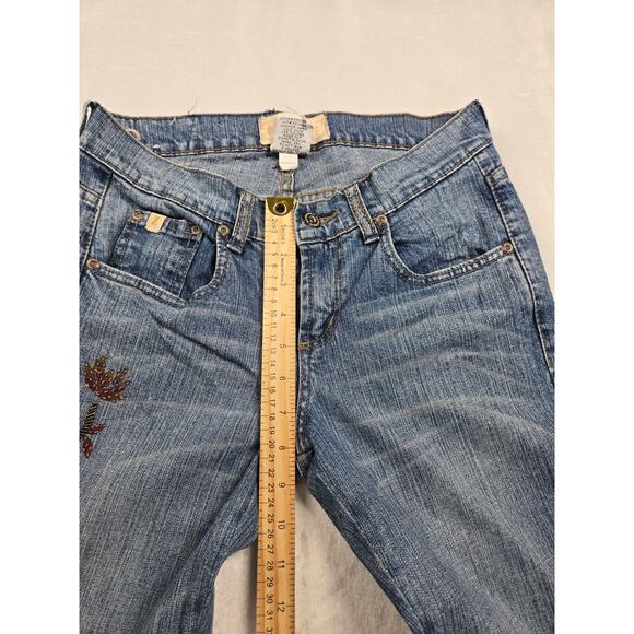 Z. Cavaricci Jeans Size 7 (28x32) Bootcut Embellished Beaded Floral Denim VTG - Picture 8 of 9